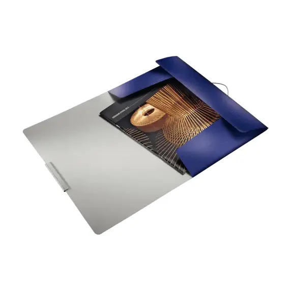 Mapa plastic A4 cu elastic, LEITZ Style Satin, ALEGE CULOAREA: Albastru - 4Papet