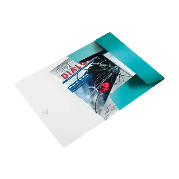 Mapa plastic A4 cu elastic, LEITZ WOW, ALEGE CULOAREA: Turcoaz - 3Papet