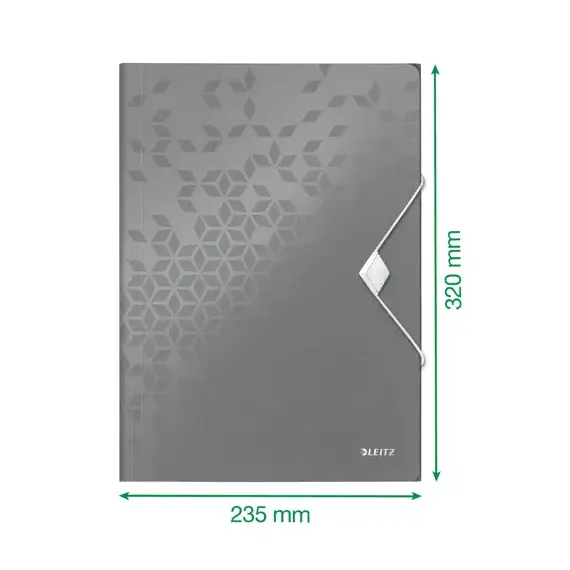 Mapa plastic A4 cu elastic, LEITZ WOW, ALEGE CULOAREA: Negru - 4Papet