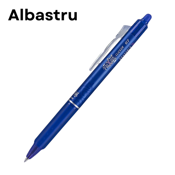 Roller 0.7 mm PILOT FriXion Clicker, ALEGE CULOAREA: Albastru - 2Papet