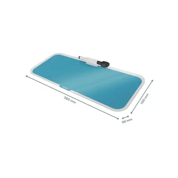 Tabla de sticla cu picioruse pentru birou, LEITZ Cosy, ALEGE CULOAREA: Albastru - 3Papet