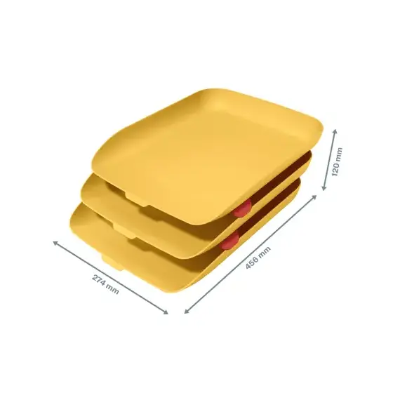 Set 3 tavite documente, LEITZ Cosy, ALEGE CULOAREA: Galben - 4Papet