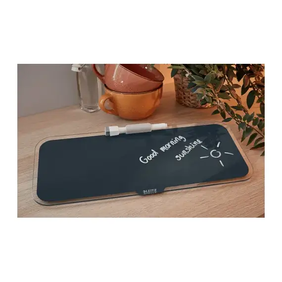 Tabla de sticla cu picioruse pentru birou, LEITZ Cosy, ALEGE CULOAREA: Gri antracit - 4Papet