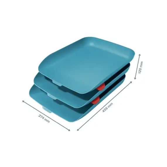 Set 3 tavite documente, LEITZ Cosy, ALEGE CULOAREA: Albastru - 4Papet