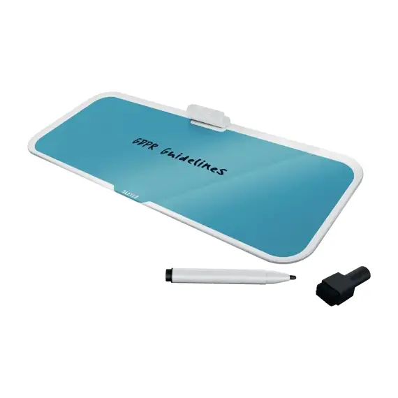 Tabla de sticla cu picioruse pentru birou, LEITZ Cosy, ALEGE CULOAREA: Albastru - 4Papet
