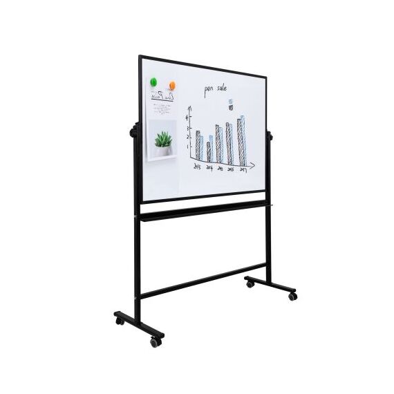 Whiteboard mobil cu 2 fete cu rama aluminiu, 90 x 150 cm, DELI - 3Papet