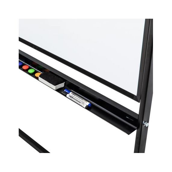 Whiteboard mobil cu 2 fete cu rama aluminiu, 90 x 120 cm, DELI - 2Papet