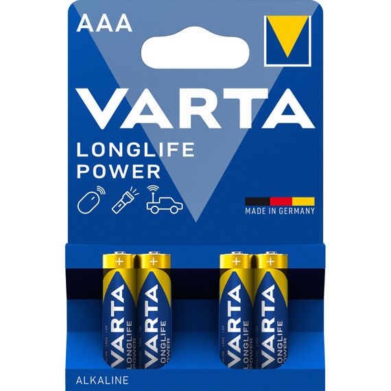 Baterie alcalina VARTA Longlife Power AAA, 4 buc/set - Papet