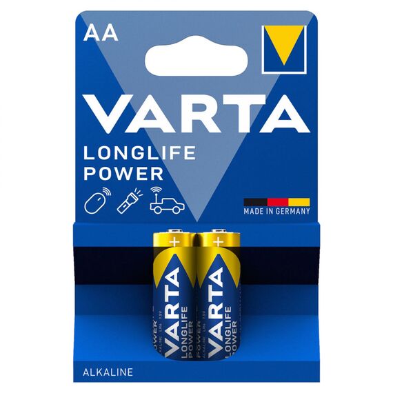 Baterie alcalina VARTA Longlife Power AA, 2 buc/set - Papet