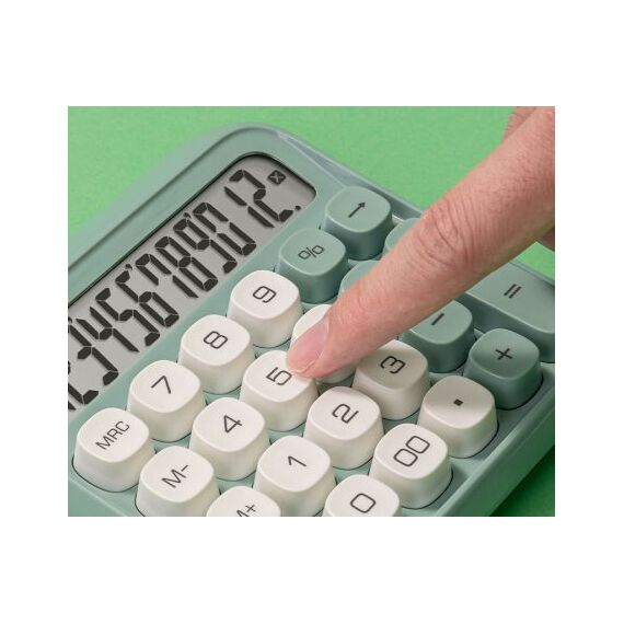 Calculator de birou cu 12 digits, DELI Retro M36, ALEGE CULOAREA: Verde - 5Papet