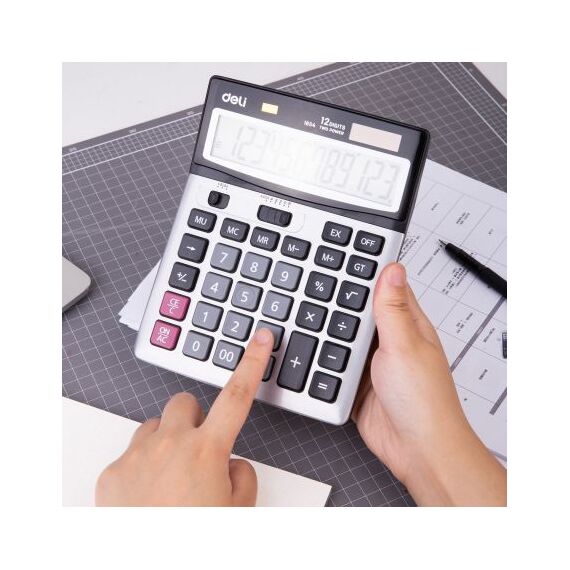 Calculator de birou cu 12 digits, DELI Metal 1654 - 3Papet
