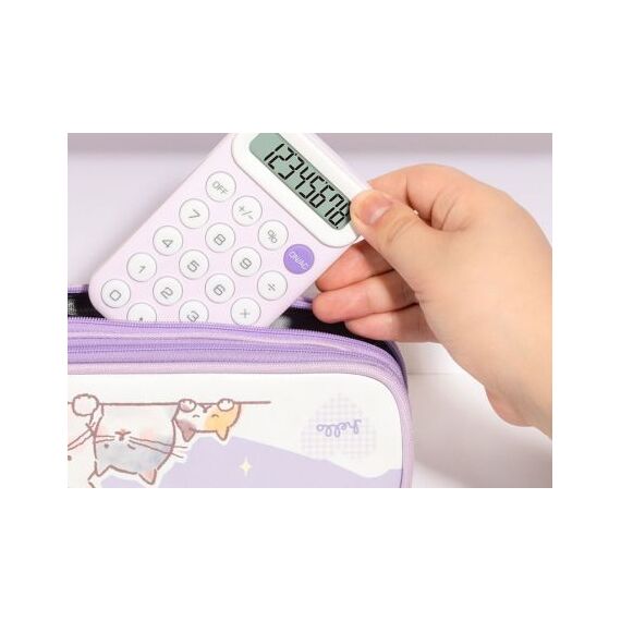 Calculator de buzunar cu 8 digits, DELI M10, ALEGE CULOAREA: Roz - 3Papet