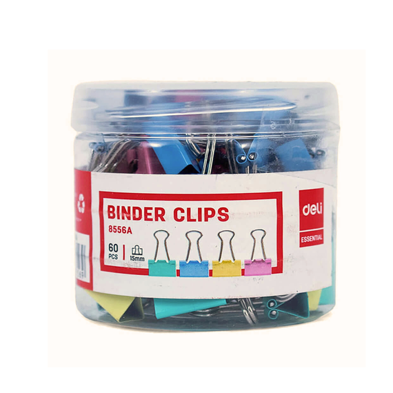 Clips color 15 mm, 60 buc/cutie, DELI - Papet