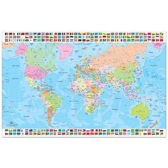 Mapa de birou 40 x 60 cm PP Welt-Atlas, Harta Lumii - Papet