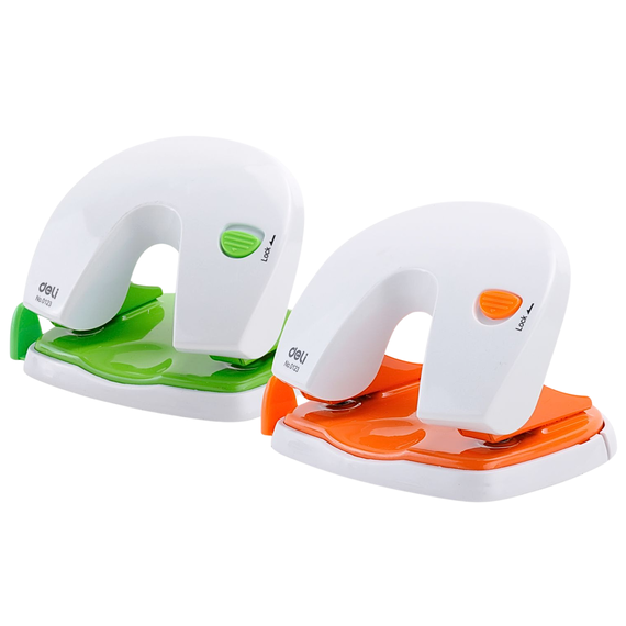 Perforator DELI E0123, 20 coli, ALEGE CULOAREA: Portocaliu - Papet