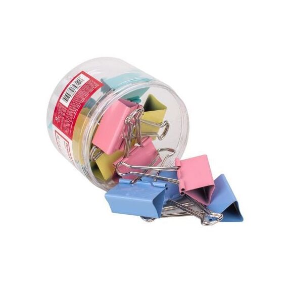 Clips color 32 mm, 24 buc/cutie, DELI - Papet