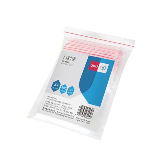 Pungi cu fermoar ziplock, 130 x 100 mm, DELI, 100 buc/set - 3Papet