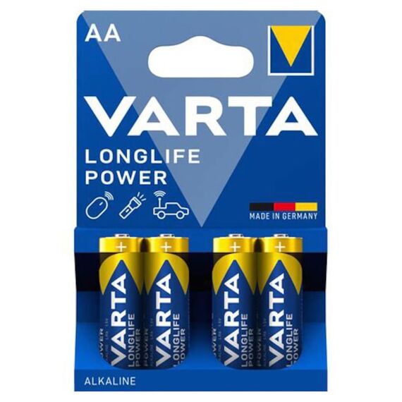 Baterie alcalina VARTA Longlife Power AA, 4 buc/set - Papet