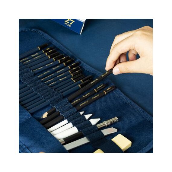 Kit desen artisti 27 piese rollup, DELI Sketching Finenolo - 3Papet