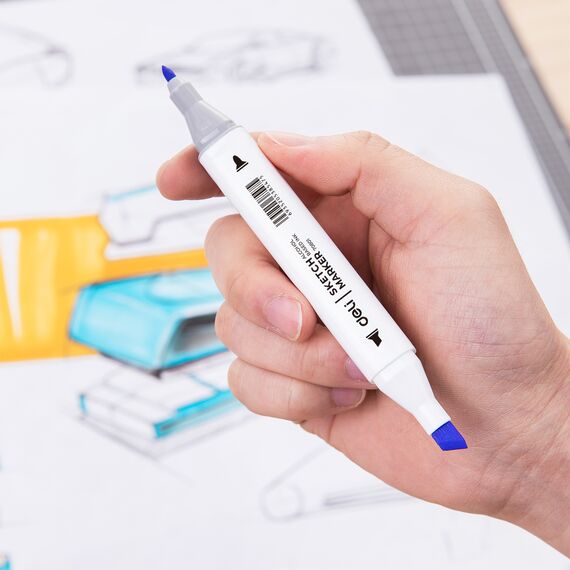Set sketch marker cu 2 capete, 80 culori/set, DELI Color Emotion - 2Papet