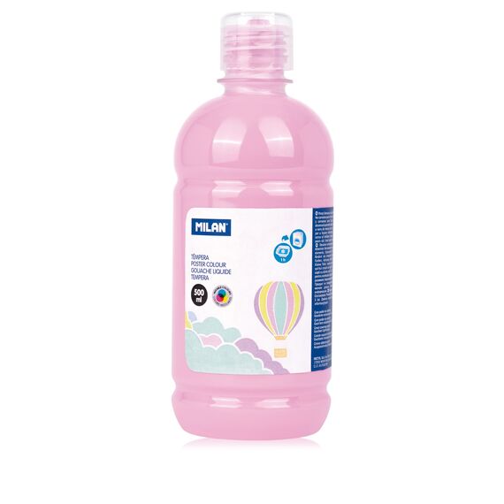 Culori tempera 500 ml, MILAN, ALEGE CULOAREA: Roz pastel - 2Papet