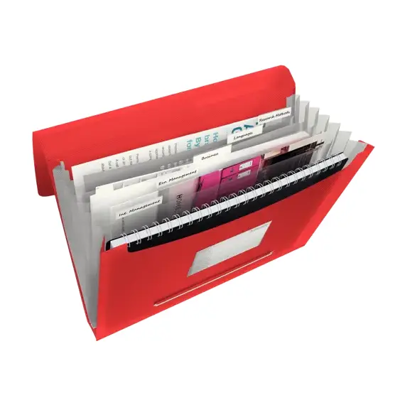 Mapa A4 extensibila cu 6 compartimente, ESSELTE Vivida, ALEGE CULOAREA: Rosu - 3Papet