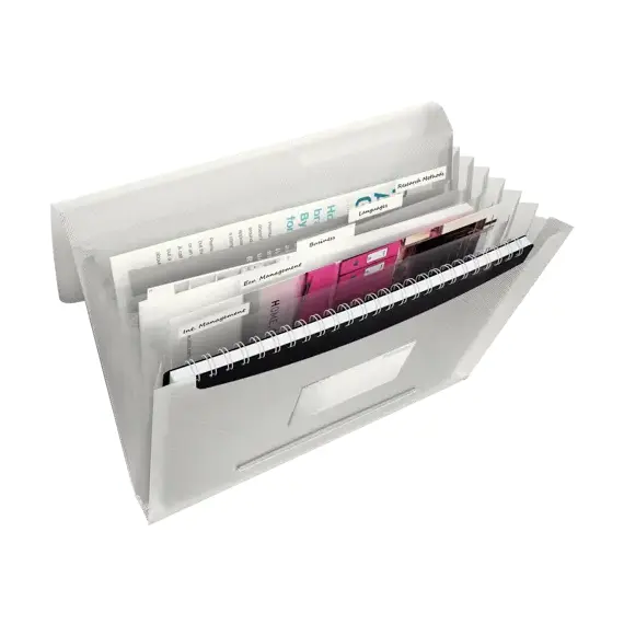 Mapa A4 extensibila cu 6 compartimente, ESSELTE Vivida, ALEGE CULOAREA: Alb - 3Papet