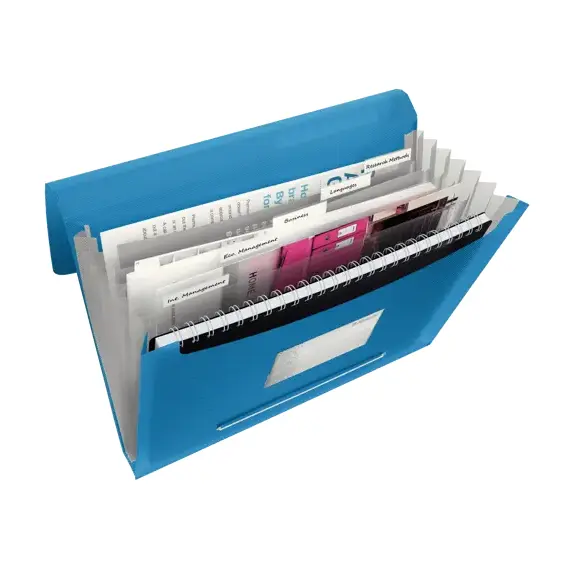 Mapa A4 extensibila cu 6 compartimente, ESSELTE Vivida, ALEGE CULOAREA: Albastru - 3Papet