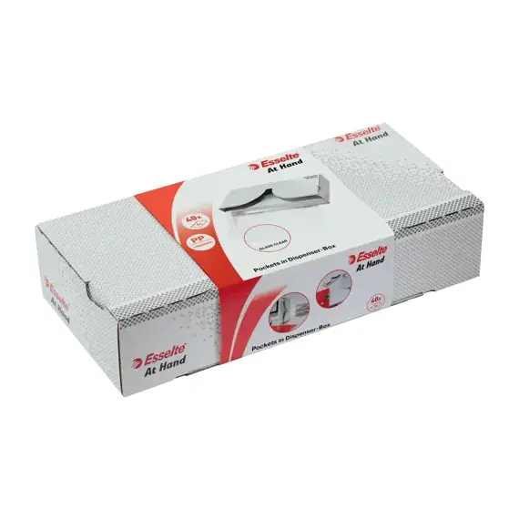 File protectie cristal cu dispenser, 55 microni, 40 buc/set, A4, ESSELTE - 2Papet