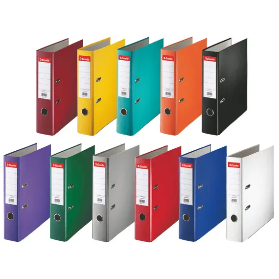 Biblioraft plastifiat, 7.5 cm ESSELTE Economy, ALEGE CULOAREA: Gri - Papet