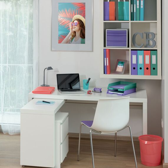 Suport documente birou 4 sertare, ESSELTE Colour Breeze, ALEGE CULOAREA: Coral - 4Papet