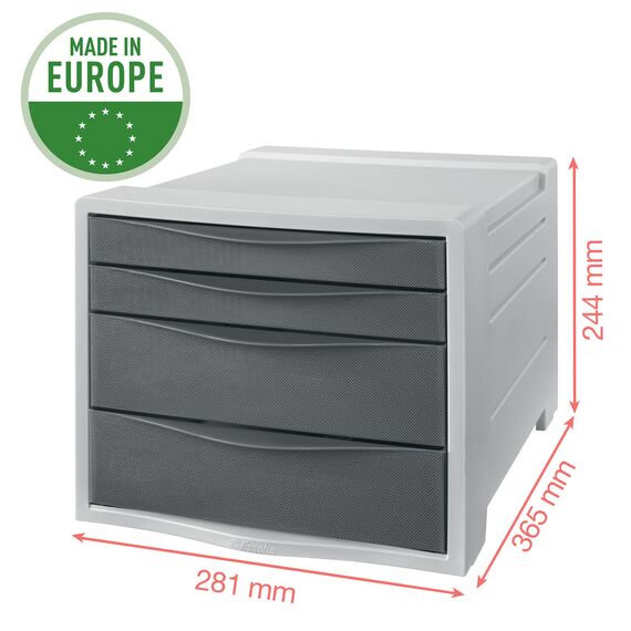 Suport documente birou 4 sertare, ESSELTE Colour Breeze, ALEGE CULOAREA: Coral - 3Papet