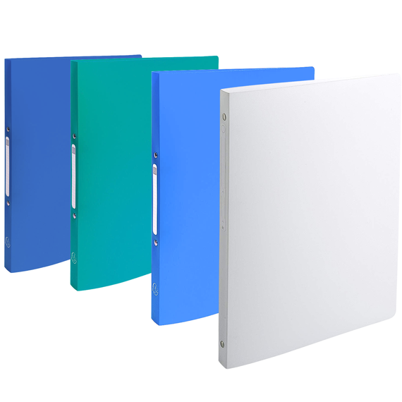 Caiet mecanic A4 cu coperti flexibile, 4 inele, 15 mm, EXACOMPTA, ALEGE CULOAREA: Bleu - Papet