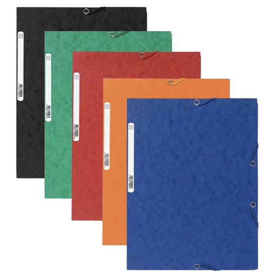 Dosar plic cu elastic, carton colorat 400 g/mp, EXACOMPTA, ALEGE CULOAREA: Rosu - Papet