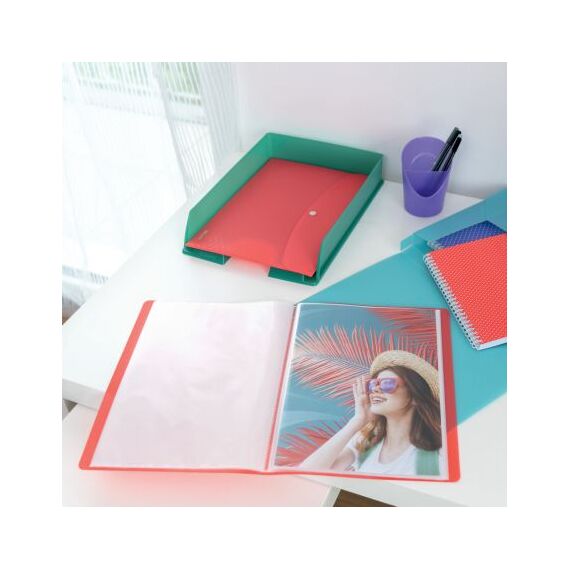 Mapa de prezentare A4 cu 40 folii, ESSELTE Colour Breeze, ALEGE CULOAREA: Coral - 3Papet