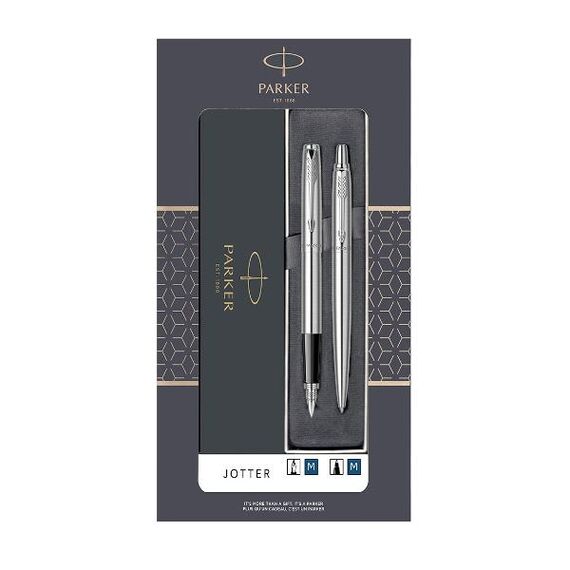 Set cadou stilou si pix PARKER Jotter, Stainless Steel CT - Papet