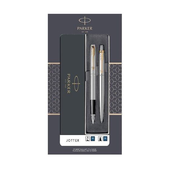 Set cadou stilou si pix PARKER Jotter, Stainless Steel GT - Papet
