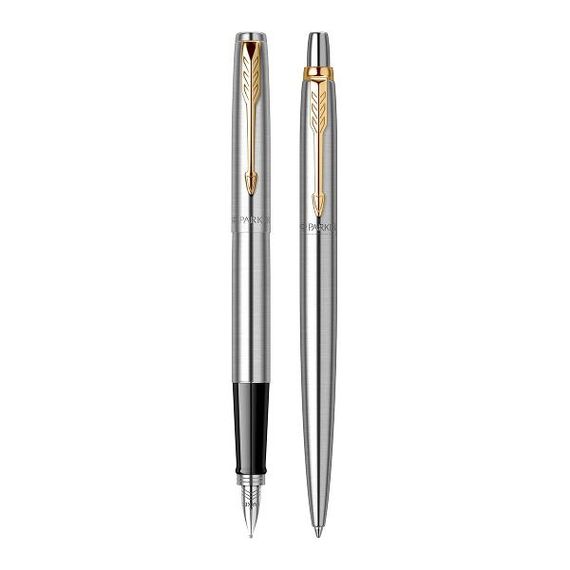 Set cadou stilou si pix PARKER Jotter, Stainless Steel GT - 2Papet