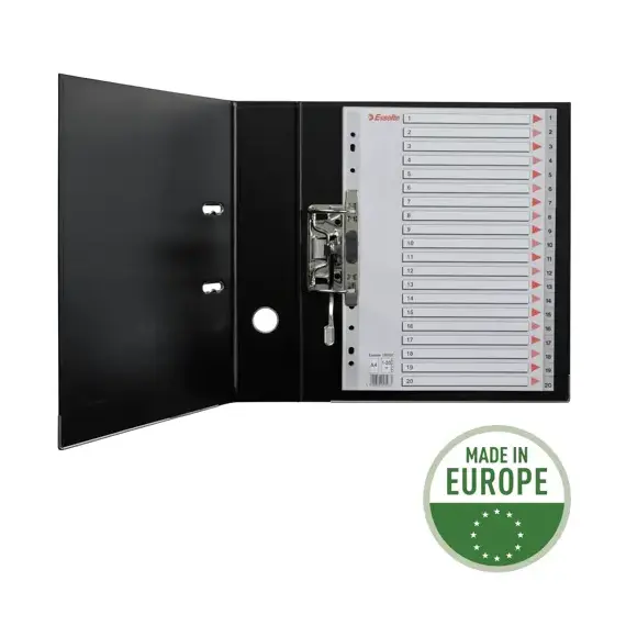 Separatoare plastic A4, numere de la 1-20, ESSELTE - 4Papet