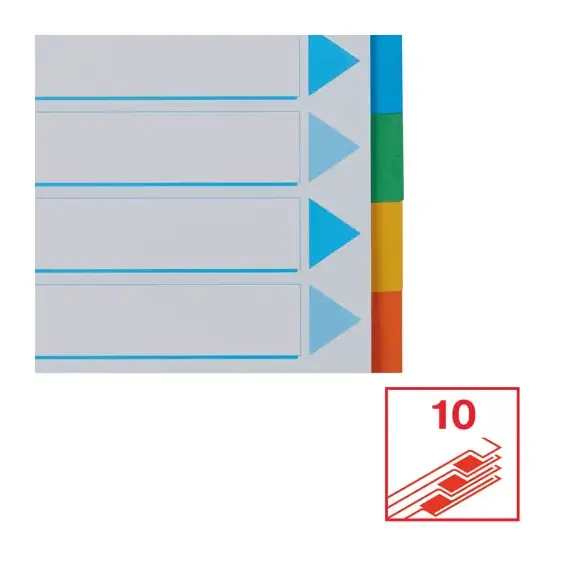 Separatoare carton A4, 10 culori, ESSELTE Standard - 2Papet