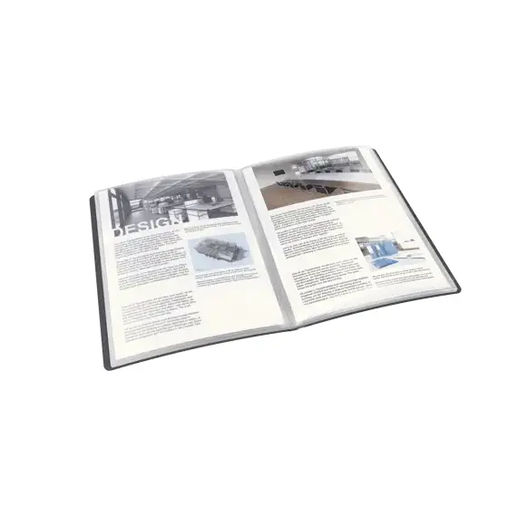 Mapa de prezentare A4 cu 40 folii, coperta PP tare, ESSELTE Vivida, neagra - 2Papet