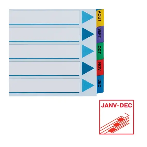 Separatoare carton A4, Ianuarie-Decembrie taste laminate, ESSELTE Mylar - 2Papet