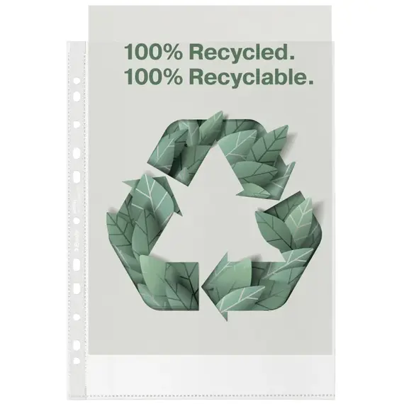 File protectie transparente, 70 microni, 100 buc/set, A4, ESSELTE Recycled - Papet