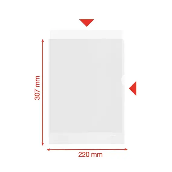 Mapa plastic A4, deschidere in L, 100 buc/set, ESSELTE Recycled - 4Papet