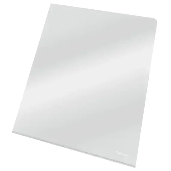Mapa plastic cristal A4, deschidere in L, 150 microni, 25 buc/set, ESSELTE, ALEGE CULOAREA: Transparent - 5Papet