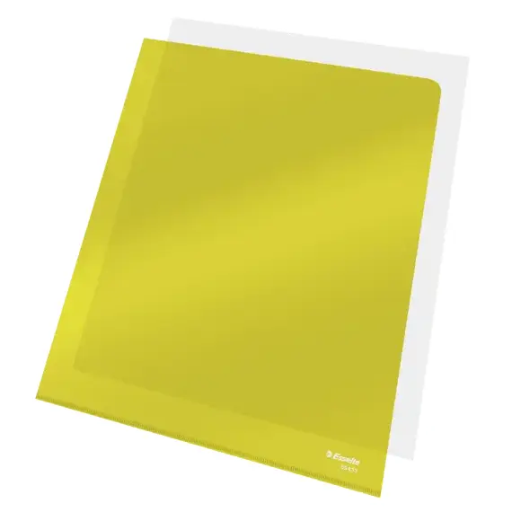 Mapa plastic cristal A4, deschidere in L, 150 microni, 25 buc/set, ESSELTE, ALEGE CULOAREA: Galben - 6Papet