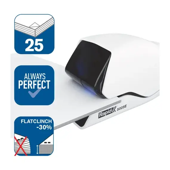 Capsator electric capsare plata, RAPID Supreme 5025e, cu adaptor, 25 coli - 3Papet