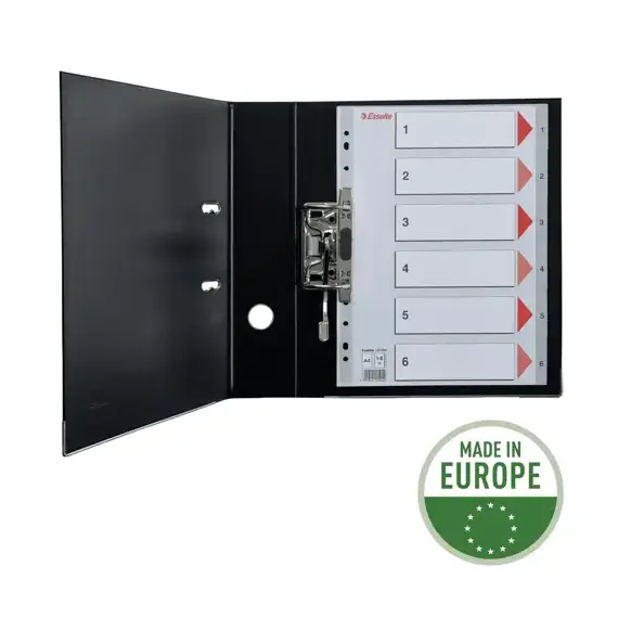 Separatoare plastic A4, numere de la 1-6, ESSELTE - 4Papet