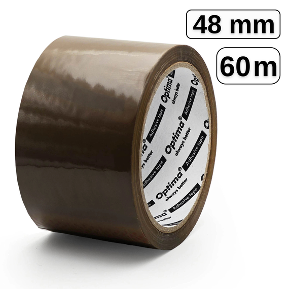 Banda adeziva 48mm x 60m maro, 38 microni, OPTIMA - Papet