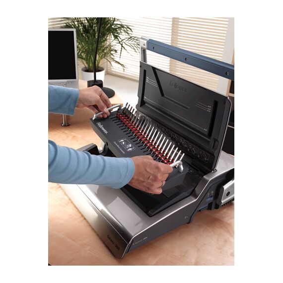 Aparat de indosariat electric cu inele plastic, FELLOWES Galaxy-E 500 - 5Papet